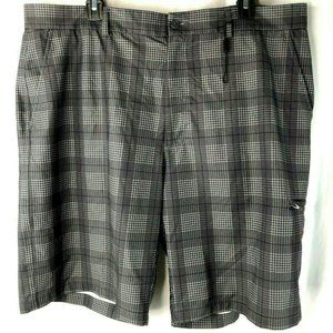 Pebble Beach Performance Plaid Golf Shorts Mens 40 Charcoal New w/ Imperfection